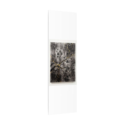 Kanso Cherry Blossom Canvas Art - Kintsugi Crackle Gold