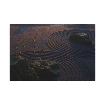Spring Rock Garden Shadow Zen Canvas Art | Luxurious Decor Art Print