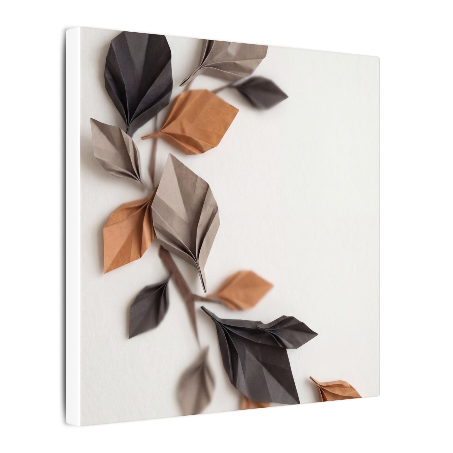 Paper Fold Autumn Canvas Art | Japandi Earthy Design