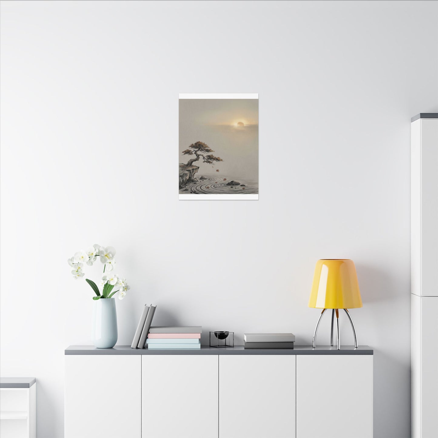 Pine Tree Canvas Art | Autumn Zen Karesansui Art