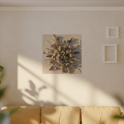 Dried Flowers Spring Canvas Art | Japandi Earthy Design