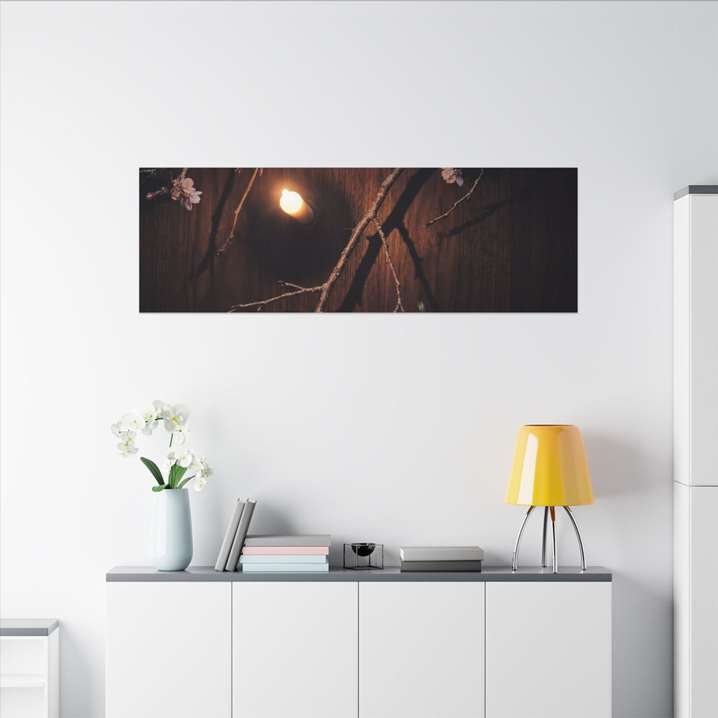 Datsuzoku Cherry Blossom Canvas Art - Dark Japandi Moody Minimal