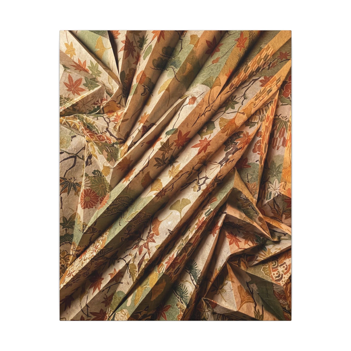 Paper Fold Autumn Canvas Art | Japandi Earthy Design