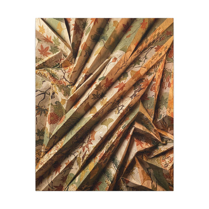 Paper Fold Autumn Canvas Art | Japandi Earthy Design