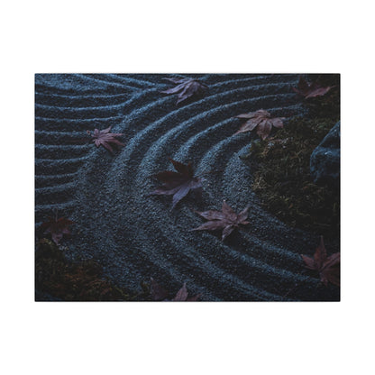 Rock Garden Canvas Art | Autumn Dark Japandi Dark Texture Art Art Print