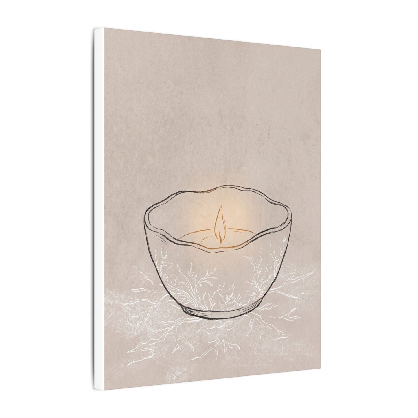Ceramic Bowl Minimal Line Canvas Art | Neutral Japandi Art