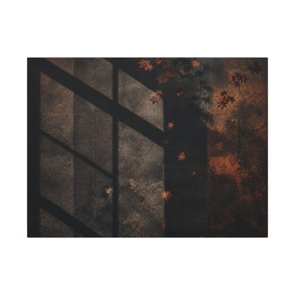 Sophisticated Shadow Play Canvas Art - Dark Texture Dark Japandi