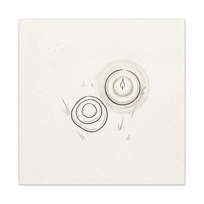 River Stones Canvas Art | Winter Japandi Minimal Line Art