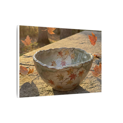 Japandi Ceramic Bowl in Golden Hour | Japanese Pattern Canvas Art