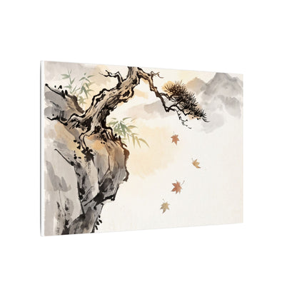 Peaceful Pine Tree Canvas Art - Sumi E Zen