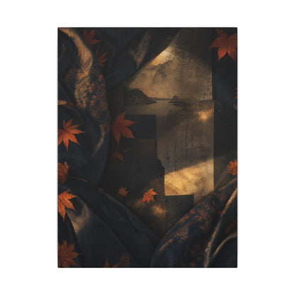 Autumn Silk Drape Shadow Zen Canvas Art | Bold Decor