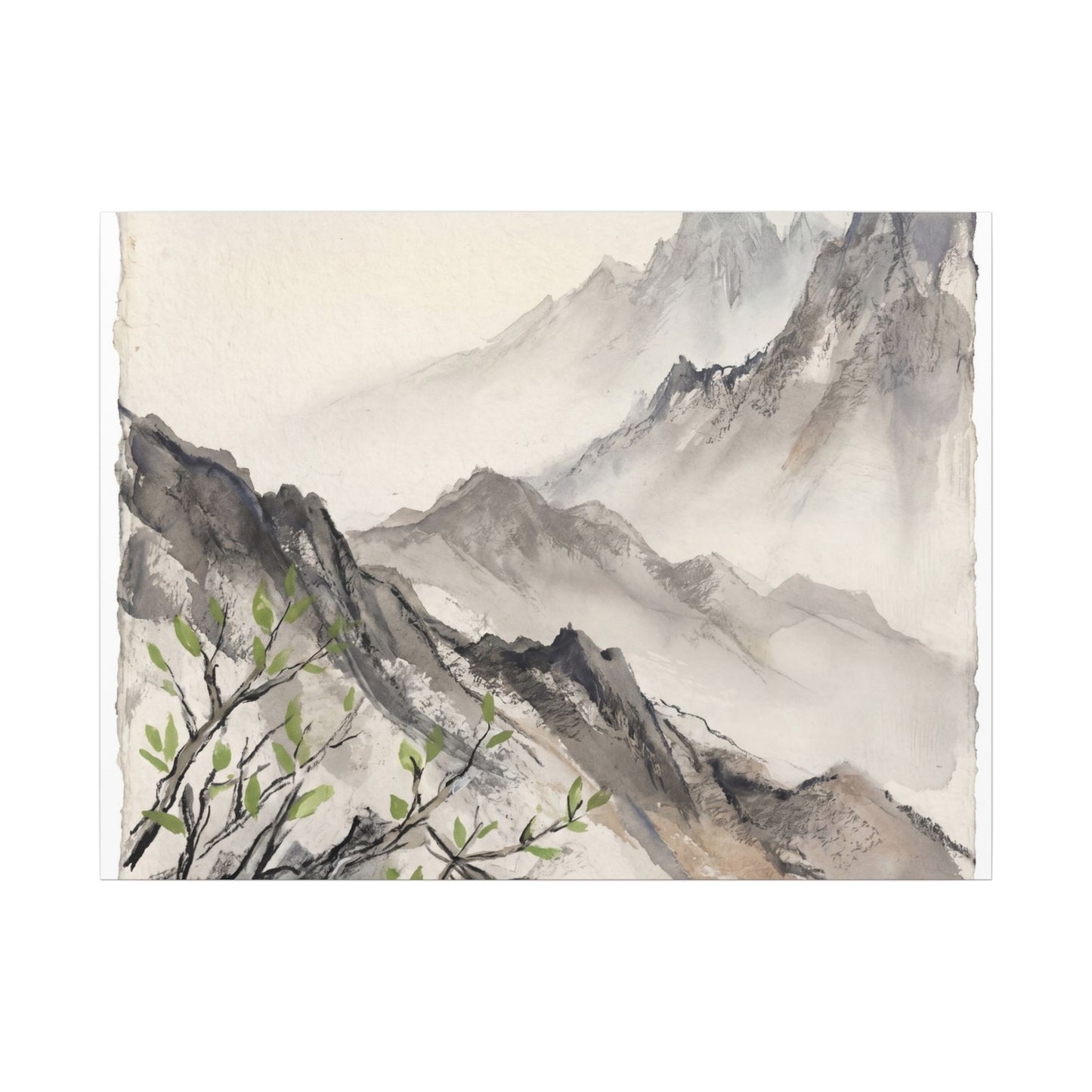 Spring Mountain Mist Texture Canvas Art | Warm Decor