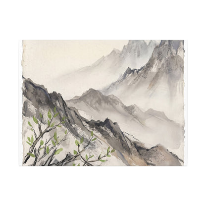 Spring Mountain Mist Texture Canvas Art | Warm Decor