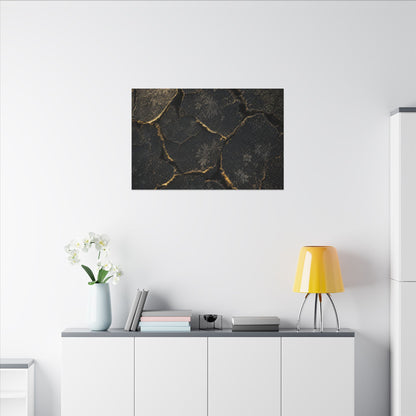 Cracked Earth Canvas Art | Winter Dark Japandi Shadow Zen Art