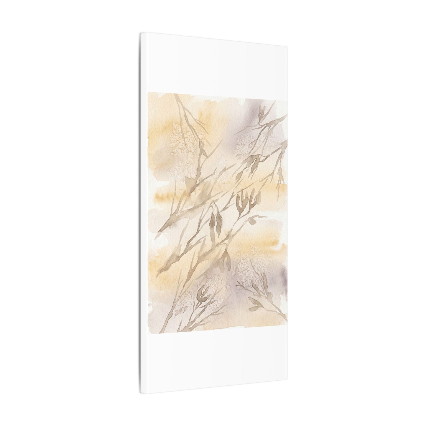 Shadow Play Winter Canvas Art | Japandi Warm Design