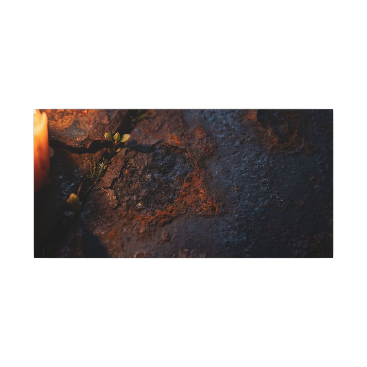 Candlelight Rust Patina Canvas Art - Dark Japandi Ma