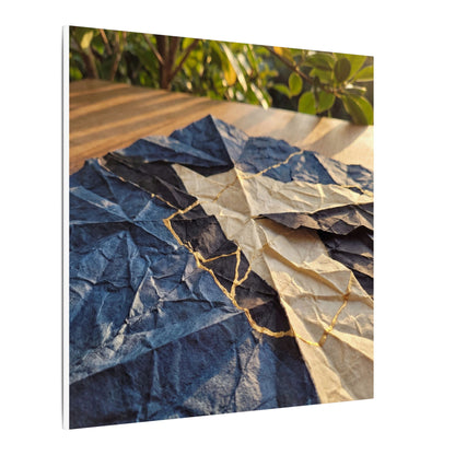 Golden Hour Paper Fold Canvas Art - Kintsugi Ma