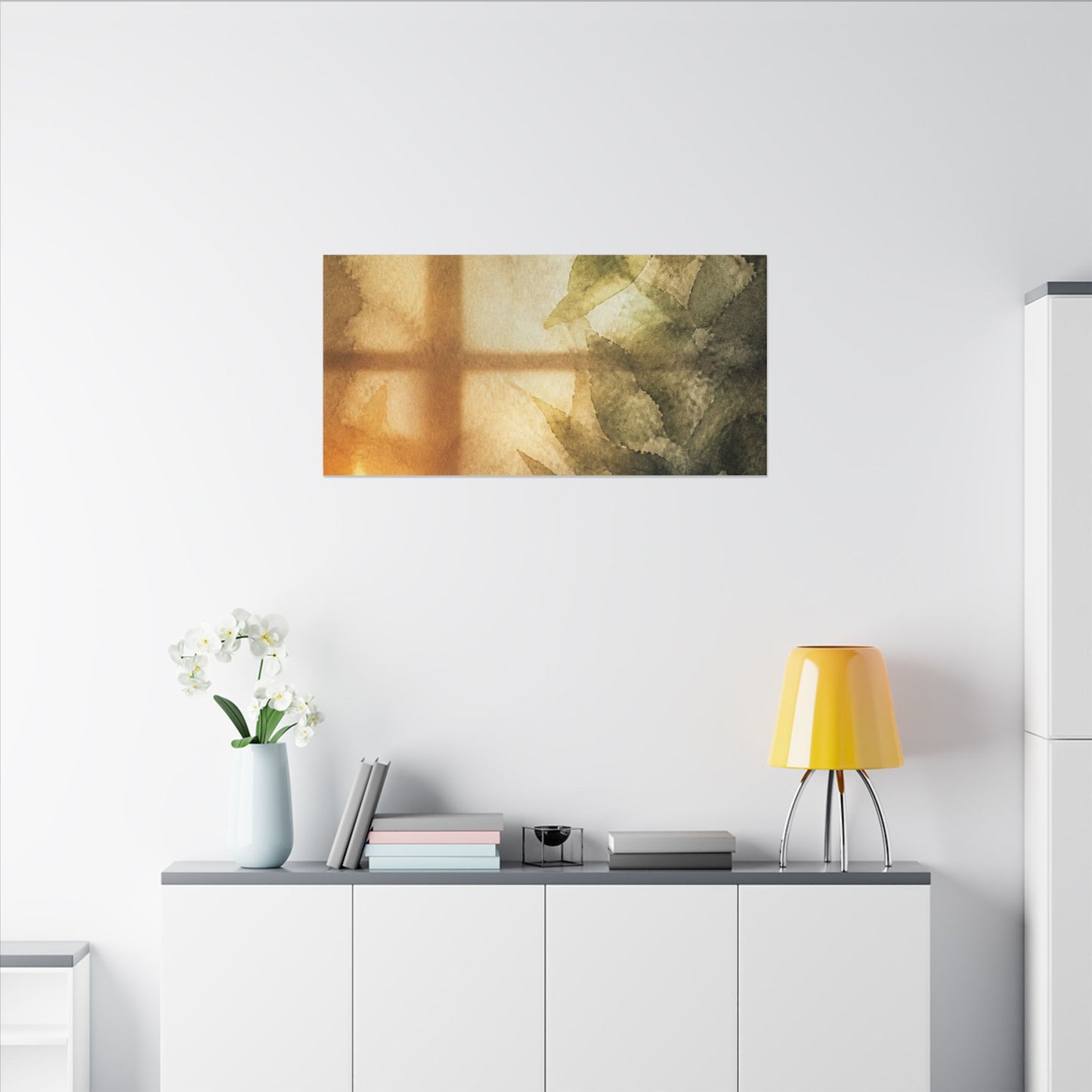 Cozy Shoji Screen Canvas Art - Watercolor Japandi