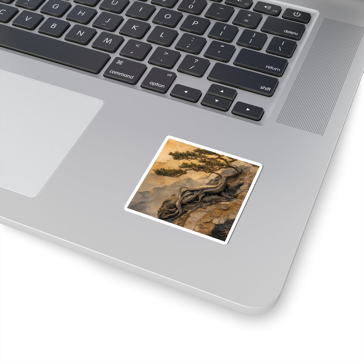 Golden Hour Pine Tree Sticker - Japandi Fukinsei