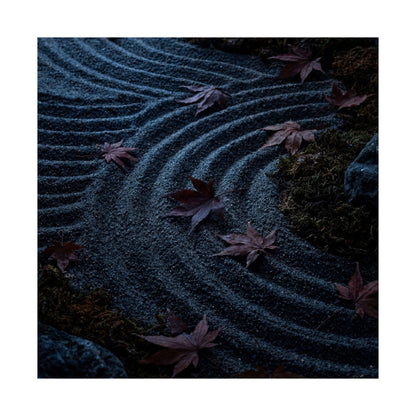 Autumn Rock Garden Dark Texture Wall Art Print | Moody Decor