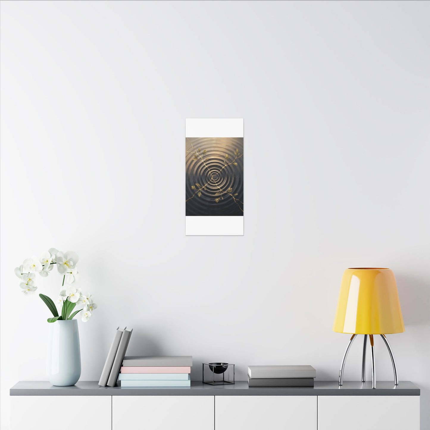 Kanso Water Ripple Canvas Art - Kintsugi Gold Vein