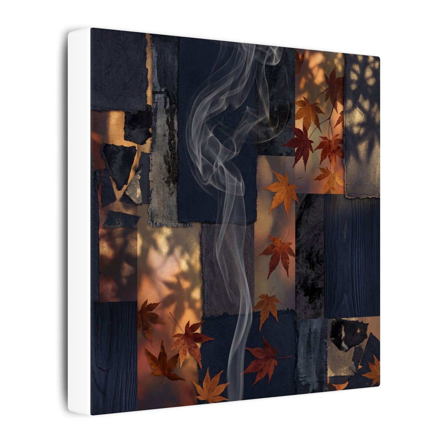 Autumn Incense Smoke Dark Texture Canvas Art | Sophisticated Decor