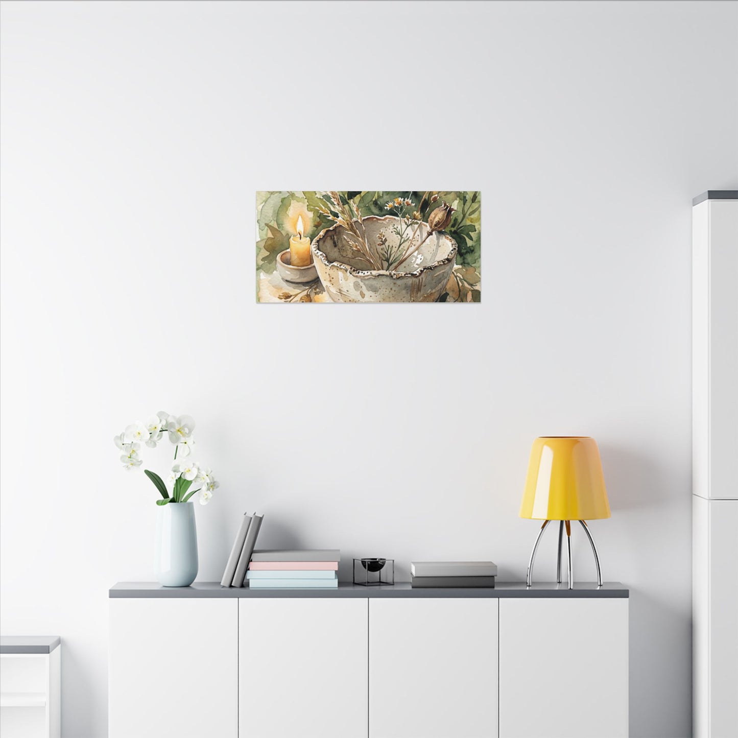 Ceramic Bowl Summer Canvas Art | Japandi Elegant Design