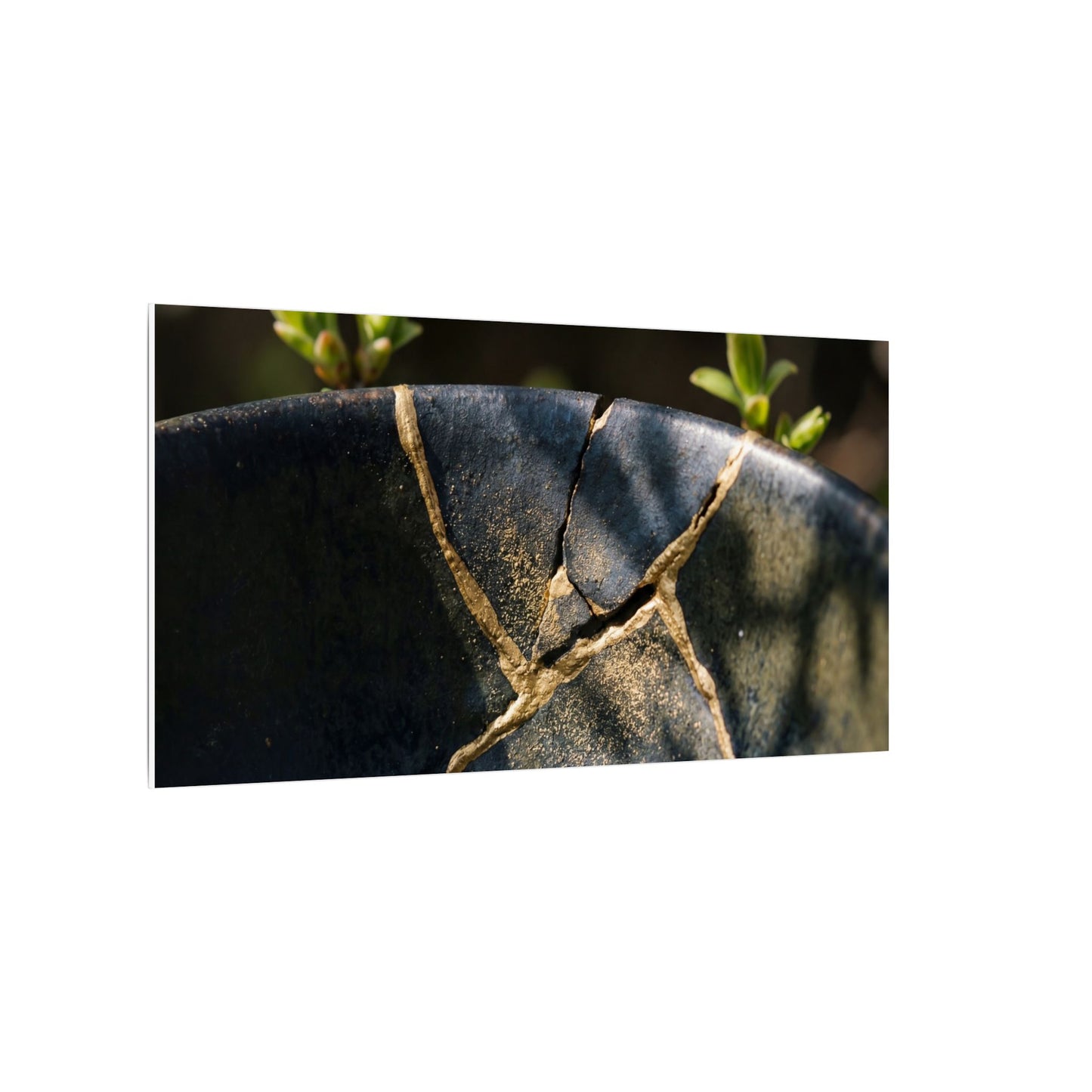 Seijaku Broken Pottery Canvas Art - Dark Japandi Shadow Zen