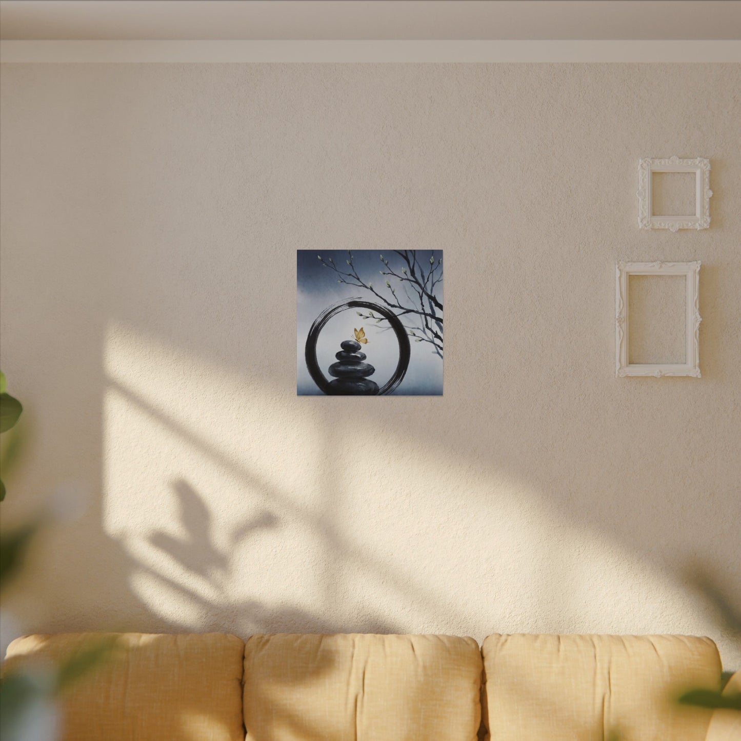 River Stones Spring Canvas Art | Zen Peaceful Design