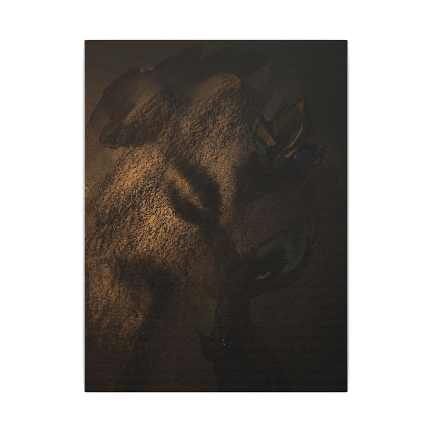 Candlelight Shadow Play Canvas Art - Dark Japandi Ma