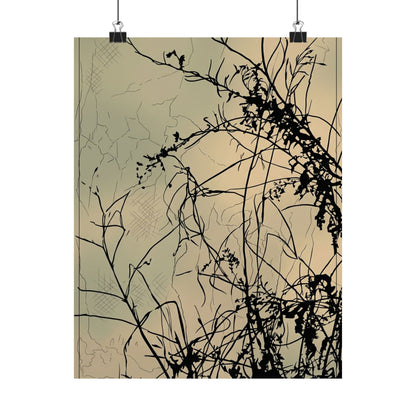 Golden Hour Shadow Play Wall Art Print - Japandi Mono No Aware Art Print