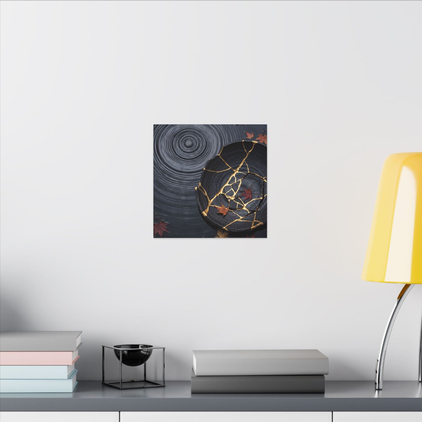 Philosophical Water Ripple Canvas Art - Gold Repair Kintsugi