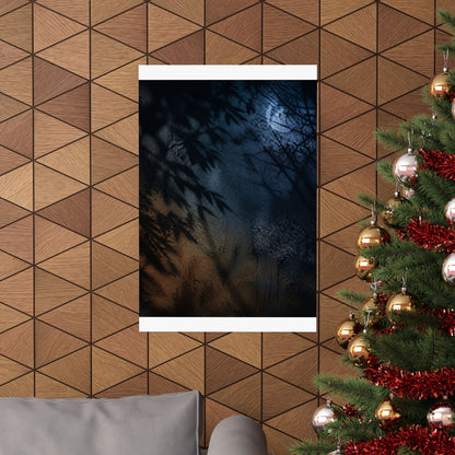 Kanso Shadow Play Wall Art Print - Dark Japandi Shadow Zen