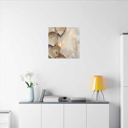 Broken Pottery Winter Canvas Art | Japandi Warm Design