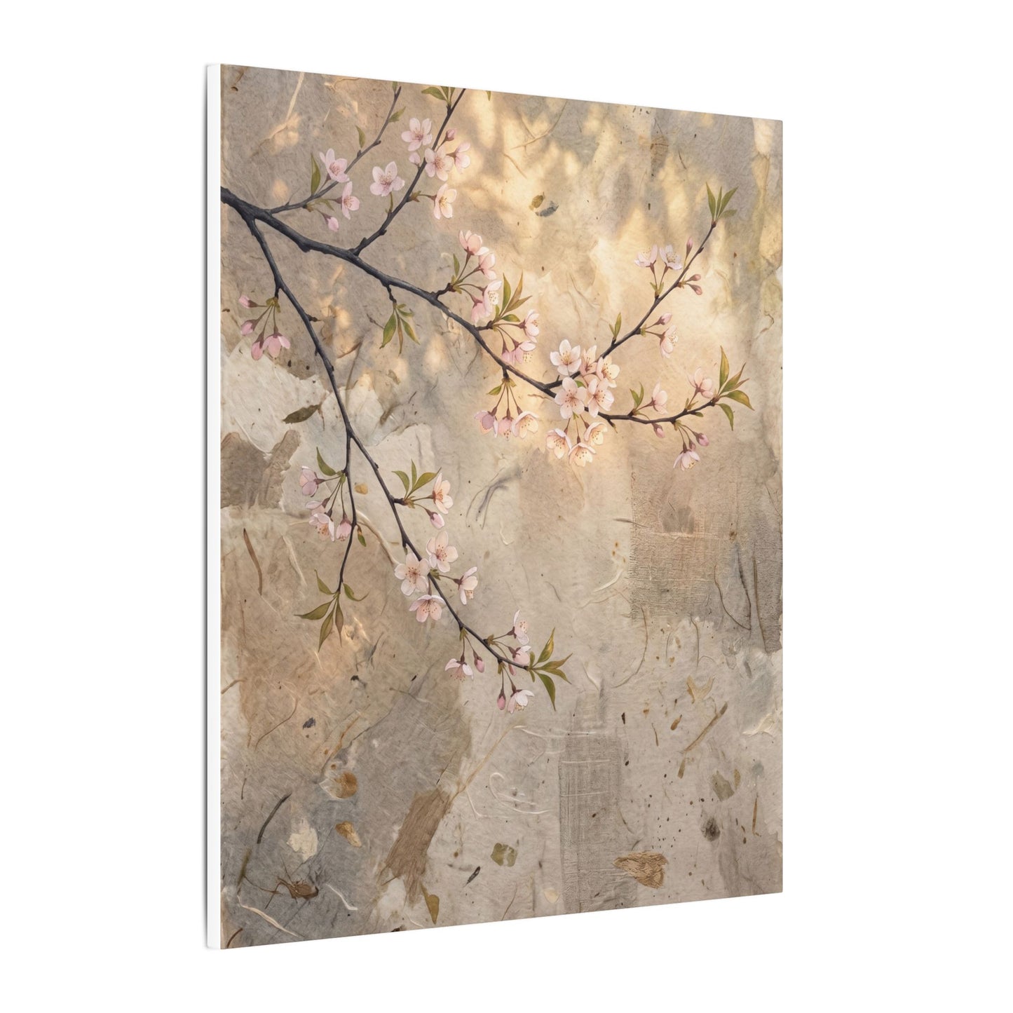 Summer Cherry Blossom Texture Canvas Art | Neutral Decor
