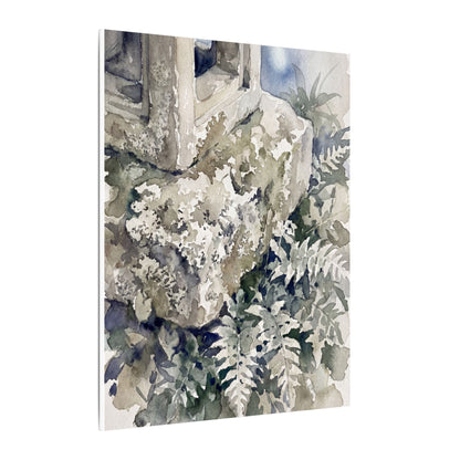 Stone Lantern Watercolor Canvas Art | Elegant Japandi Art