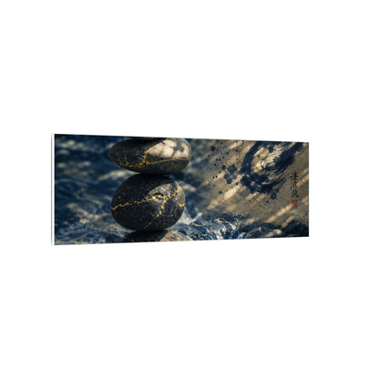 Kintsugi River Stones in Dappled | Broken Beauty Canvas Art