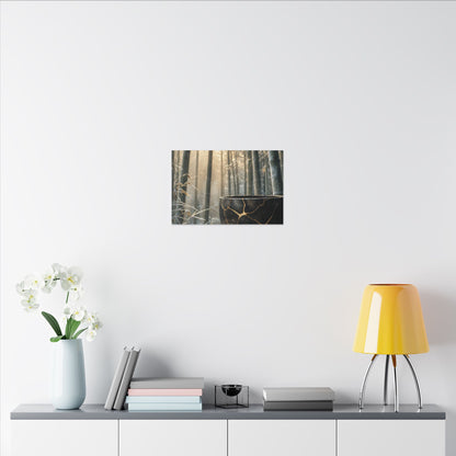 Fukinsei Bamboo Grove Canvas Art - Kintsugi Gold Repair