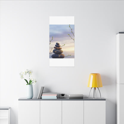 Spring River Stones Gold Vein Canvas Art | Philosophical Decor