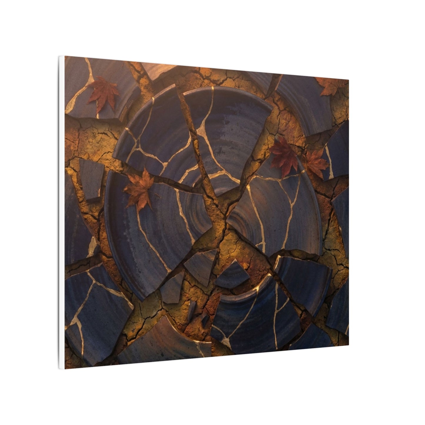 Autumn Cracked Earth Gold Repair Canvas Art | Philosophical Decor