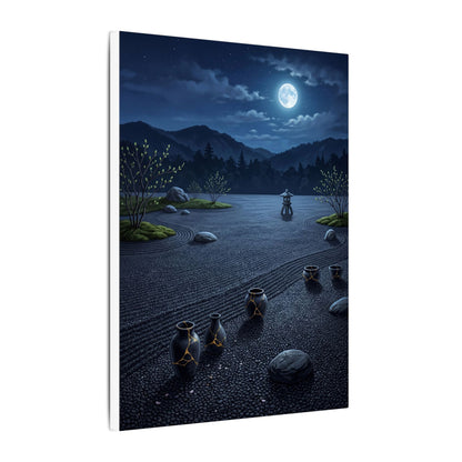 Kintsugi Moonlit Garden in Moonlight | Gold Repair Canvas Art