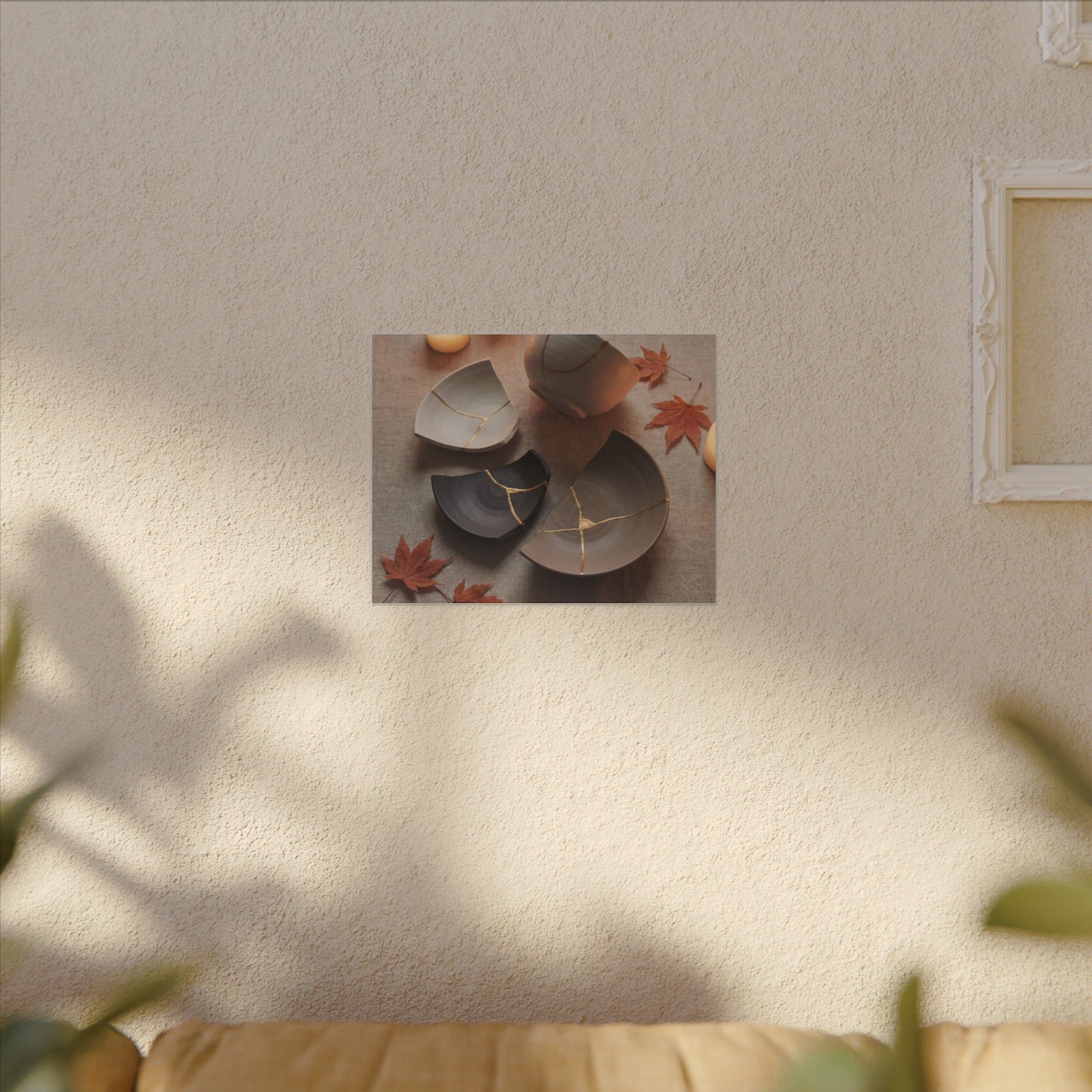 Candlelight Broken Pottery Canvas Art - Japandi Ma