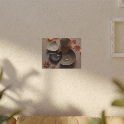 Candlelight Broken Pottery Canvas Art - Japandi Ma