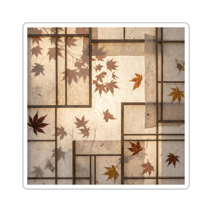 Shoji Screen Japanese Pattern Sticker | Warm Japandi Art Art Print