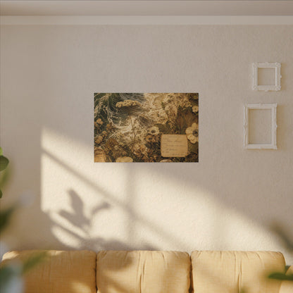 Spring Ocean Wave Herbarium Canvas Art | Nostalgic Decor