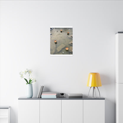 Water Ripple Canvas Art | Winter Japandi Japanese Pattern Art