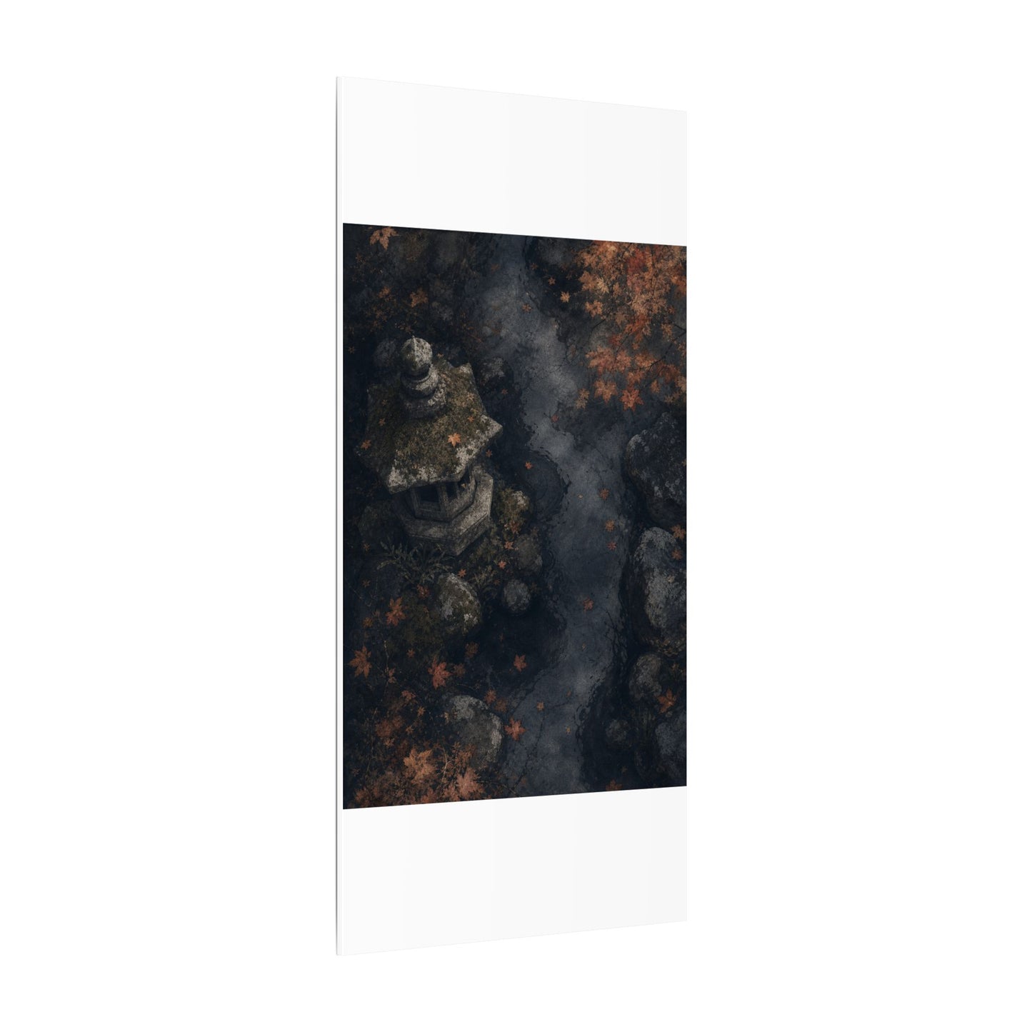 Stone Lantern Canvas Art | Autumn Japandi Texture Art