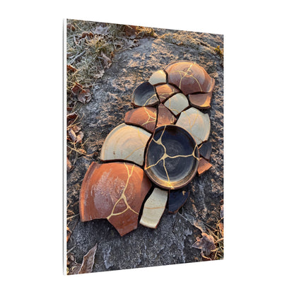 Winter Broken Pottery Gold Vein Canvas Art | Beautiful Decor