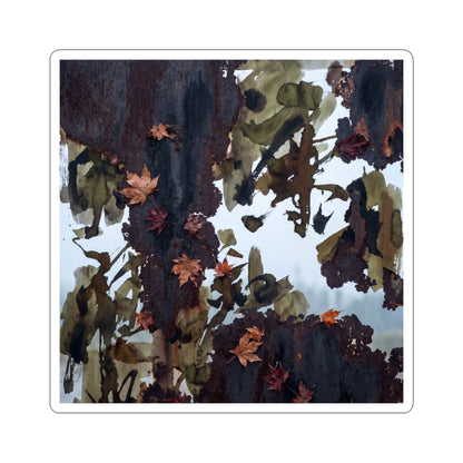 Rust Patina Charcoal Ink Sticker | Luxurious Dark Japandi Art