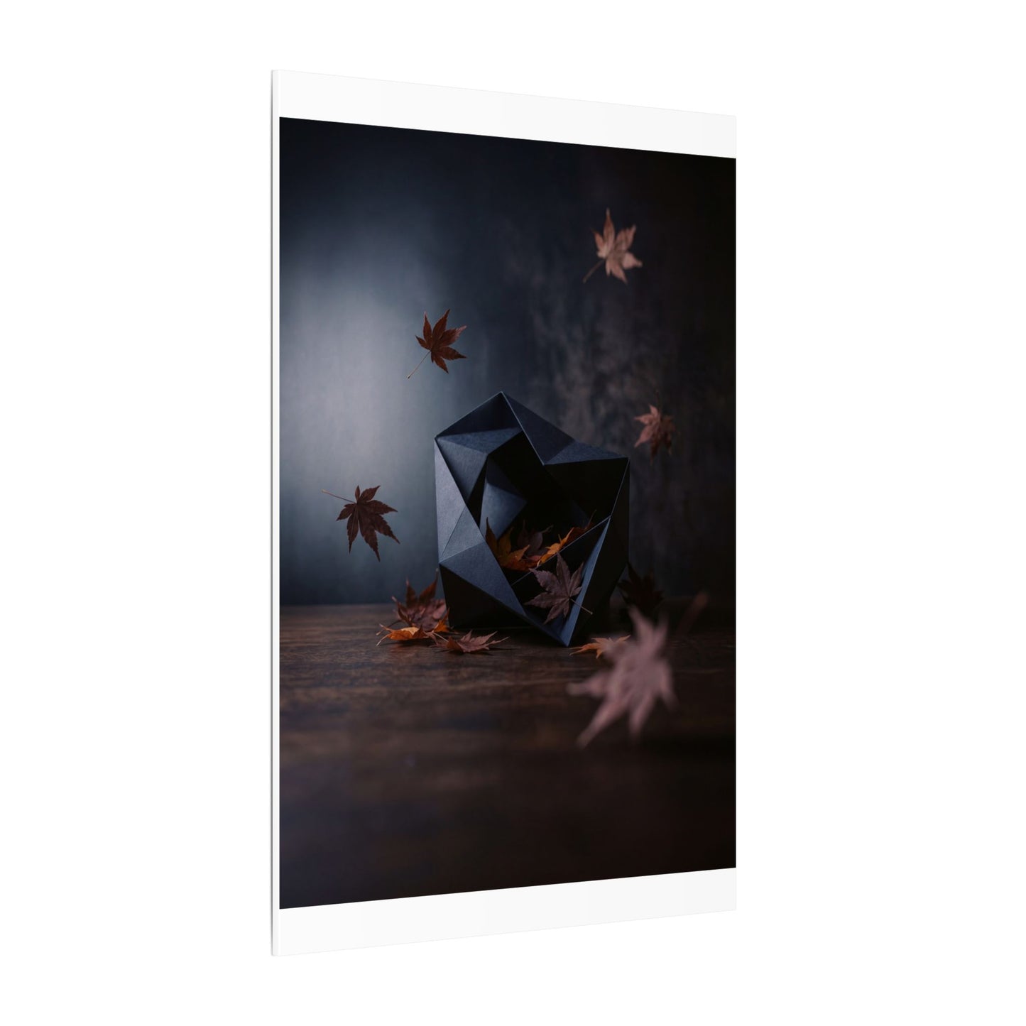 Dark Japandi Paper Fold in Dawn | Shadow Zen Canvas Art